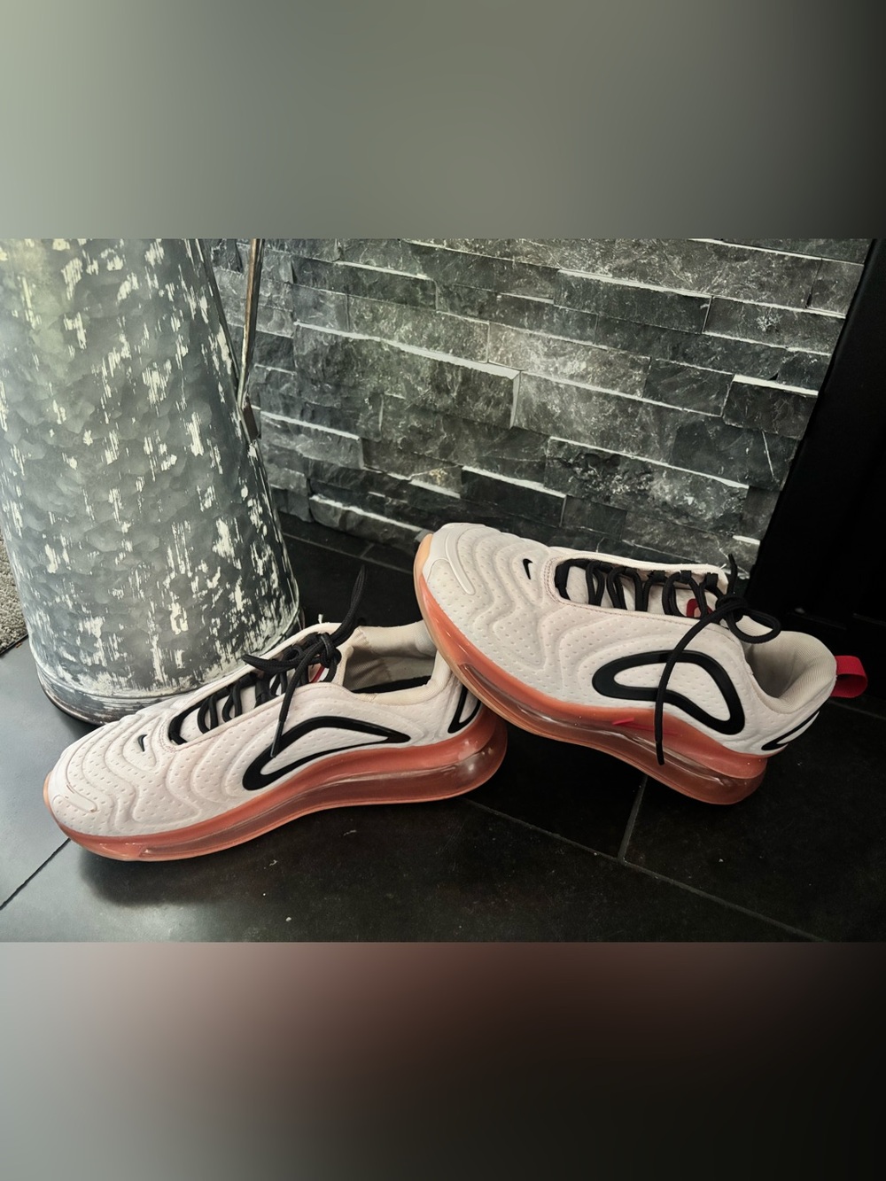 Nike Women's White Sneakers with Coral Air Sole
